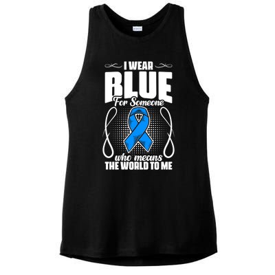 I Wear Blue Diabetes Warrior Diabetic Diabetes Awareness Gift Ladies PosiCharge Tri-Blend Wicking Tank