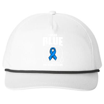 I Wear Blue Diabetes Warrior Diabetic Diabetes Awareness Gift Snapback Five-Panel Rope Hat