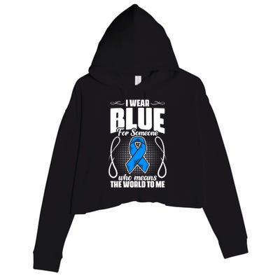 I Wear Blue Diabetes Warrior Diabetic Diabetes Awareness Gift Crop Fleece Hoodie