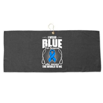 I Wear Blue Diabetes Warrior Diabetic Diabetes Awareness Gift Large Microfiber Waffle Golf Towel