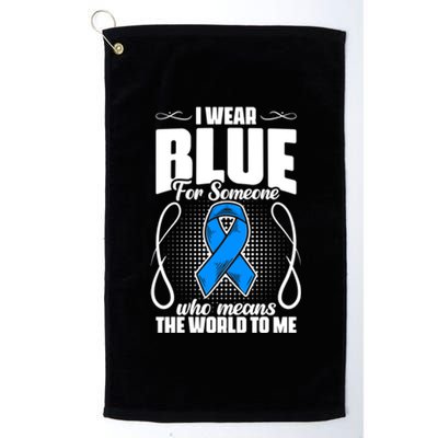 I Wear Blue Diabetes Warrior Diabetic Diabetes Awareness Gift Platinum Collection Golf Towel