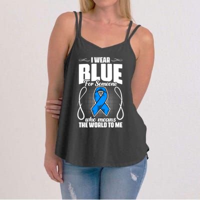 I Wear Blue Diabetes Warrior Diabetic Diabetes Awareness Gift Women's Strappy Tank