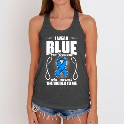 I Wear Blue Diabetes Warrior Diabetic Diabetes Awareness Gift Women's Knotted Racerback Tank