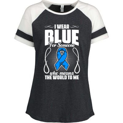 I Wear Blue Diabetes Warrior Diabetic Diabetes Awareness Gift Enza Ladies Jersey Colorblock Tee