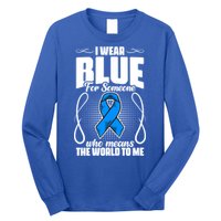 I Wear Blue Diabetes Warrior Diabetic Diabetes Awareness Gift Long Sleeve Shirt