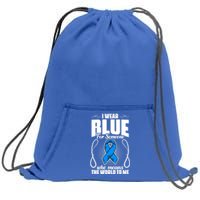 I Wear Blue Diabetes Warrior Diabetic Diabetes Awareness Gift Sweatshirt Cinch Pack Bag