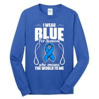 I Wear Blue Diabetes Warrior Diabetic Diabetes Awareness Gift Tall Long Sleeve T-Shirt