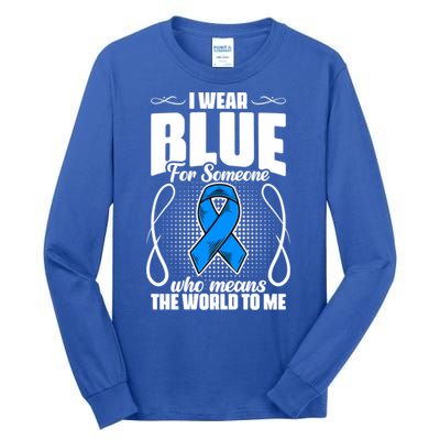 I Wear Blue Diabetes Warrior Diabetic Diabetes Awareness Gift Tall Long Sleeve T-Shirt