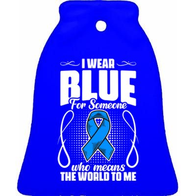 I Wear Blue Diabetes Warrior Diabetic Diabetes Awareness Gift Ceramic Bell Ornament