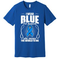 I Wear Blue Diabetes Warrior Diabetic Diabetes Awareness Gift Premium T-Shirt