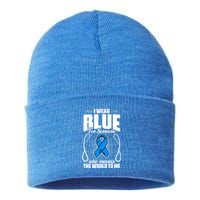 I Wear Blue Diabetes Warrior Diabetic Diabetes Awareness Gift Sustainable Knit Beanie