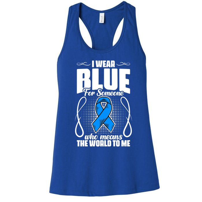 I Wear Blue Diabetes Warrior Diabetic Diabetes Awareness Gift Women's Racerback Tank