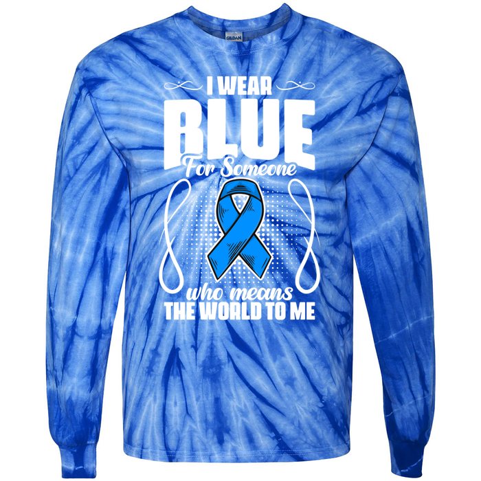 I Wear Blue Diabetes Warrior Diabetic Diabetes Awareness Gift Tie-Dye Long Sleeve Shirt