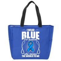 I Wear Blue Diabetes Warrior Diabetic Diabetes Awareness Gift Zip Tote Bag