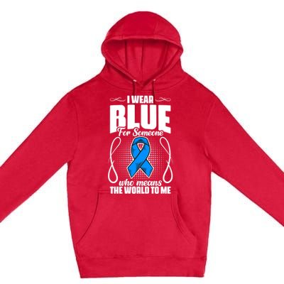 I Wear Blue Diabetes Warrior Diabetic Diabetes Awareness Gift Premium Pullover Hoodie