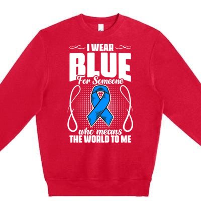 I Wear Blue Diabetes Warrior Diabetic Diabetes Awareness Gift Premium Crewneck Sweatshirt