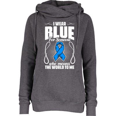 I Wear Blue Diabetes Warrior Diabetic Diabetes Awareness Gift Womens Funnel Neck Pullover Hood