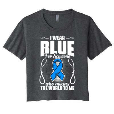 I Wear Blue Diabetes Warrior Diabetic Diabetes Awareness Gift Women's Crop Top Tee