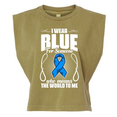 I Wear Blue Diabetes Warrior Diabetic Diabetes Awareness Gift Garment-Dyed Women's Muscle Tee