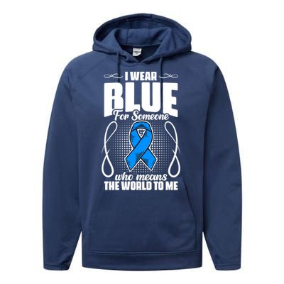 I Wear Blue Diabetes Warrior Diabetic Diabetes Awareness Gift Performance Fleece Hoodie