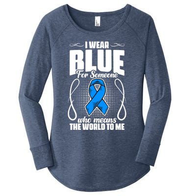 I Wear Blue Diabetes Warrior Diabetic Diabetes Awareness Gift Women's Perfect Tri Tunic Long Sleeve Shirt