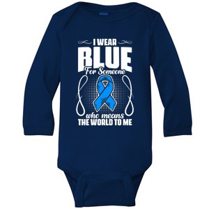 I Wear Blue Diabetes Warrior Diabetic Diabetes Awareness Gift Baby Long Sleeve Bodysuit