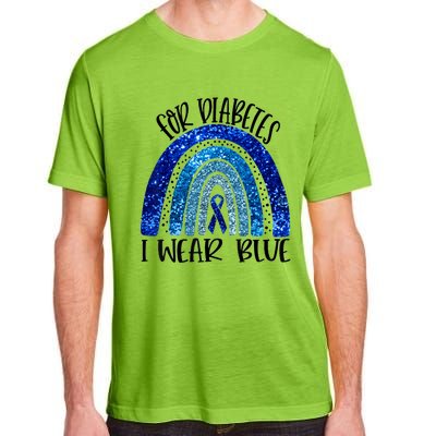 I Wear Blue For Diabetes Awareness Blue Ribbon Rainbow Adult ChromaSoft Performance T-Shirt