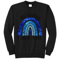 I Wear Blue For Diabetes Awareness Blue Ribbon Rainbow Sweatshirt