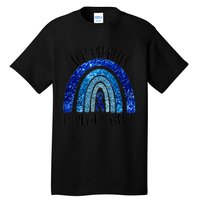 I Wear Blue For Diabetes Awareness Blue Ribbon Rainbow Tall T-Shirt