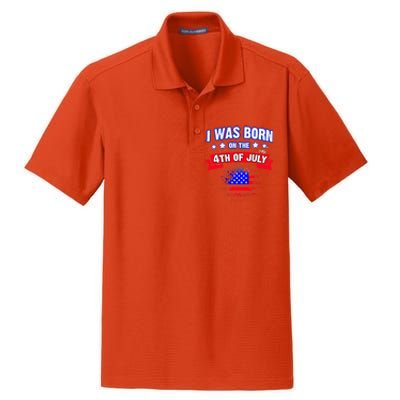 I Was Born On The 4th Of July Gift Dry Zone Grid Polo