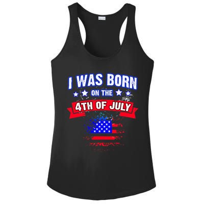 I Was Born On The 4th Of July Gift Ladies PosiCharge Competitor Racerback Tank