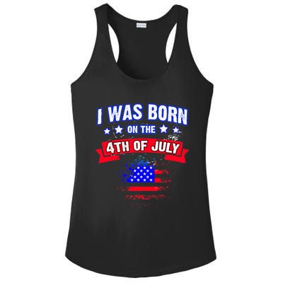 I Was Born On The 4th Of July Gift Ladies PosiCharge Competitor Racerback Tank