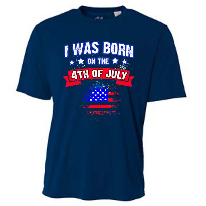 I Was Born On The 4th Of July Gift Cooling Performance Crew T-Shirt