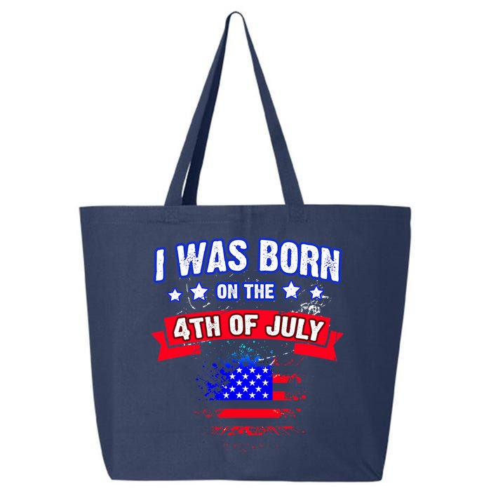 I Was Born On The 4th Of July Gift 25L Jumbo Tote