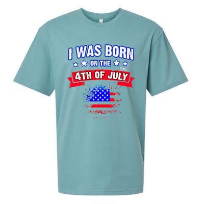 I Was Born On The 4th Of July Gift Sueded Cloud Jersey T-Shirt