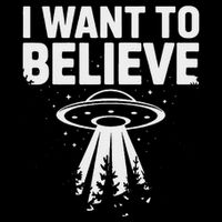 I Want Believe Ufo Alien Spaceship Extraterrestrial Cropped Pullover Crew