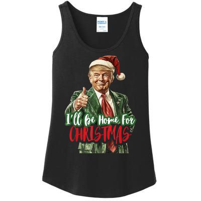 I Will Be Home For Christmas Funny Trump Ladies Essential Tank