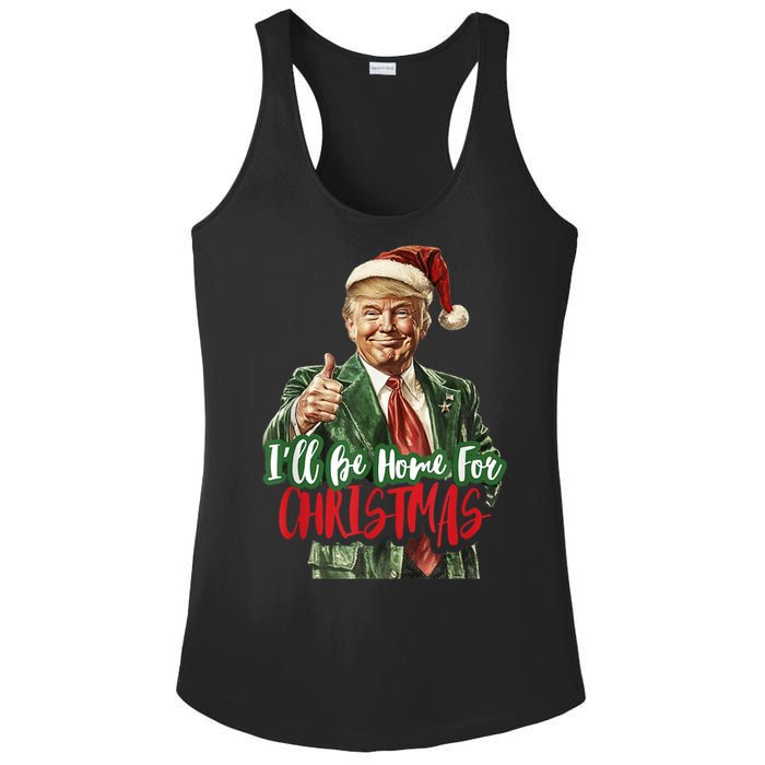 I Will Be Home For Christmas Funny Trump Ladies PosiCharge Competitor Racerback Tank