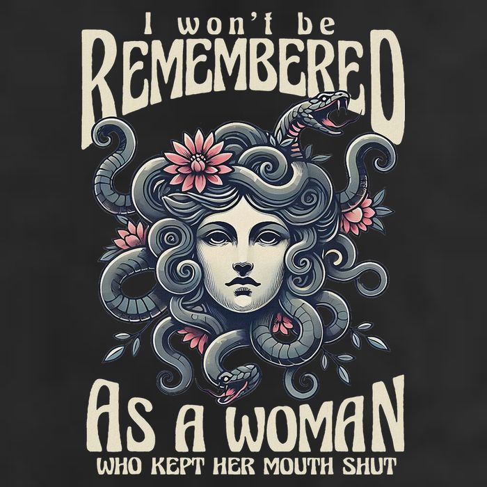 I WonT Be Remembered As A Woman Who Kept Her Mouth Shut 7 Panel Mesh Trucker Snapback Hat