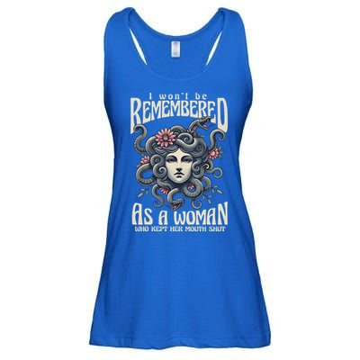 I WonT Be Remembered As A Woman Who Kept Her Mouth Shut Ladies Essential Flowy Tank