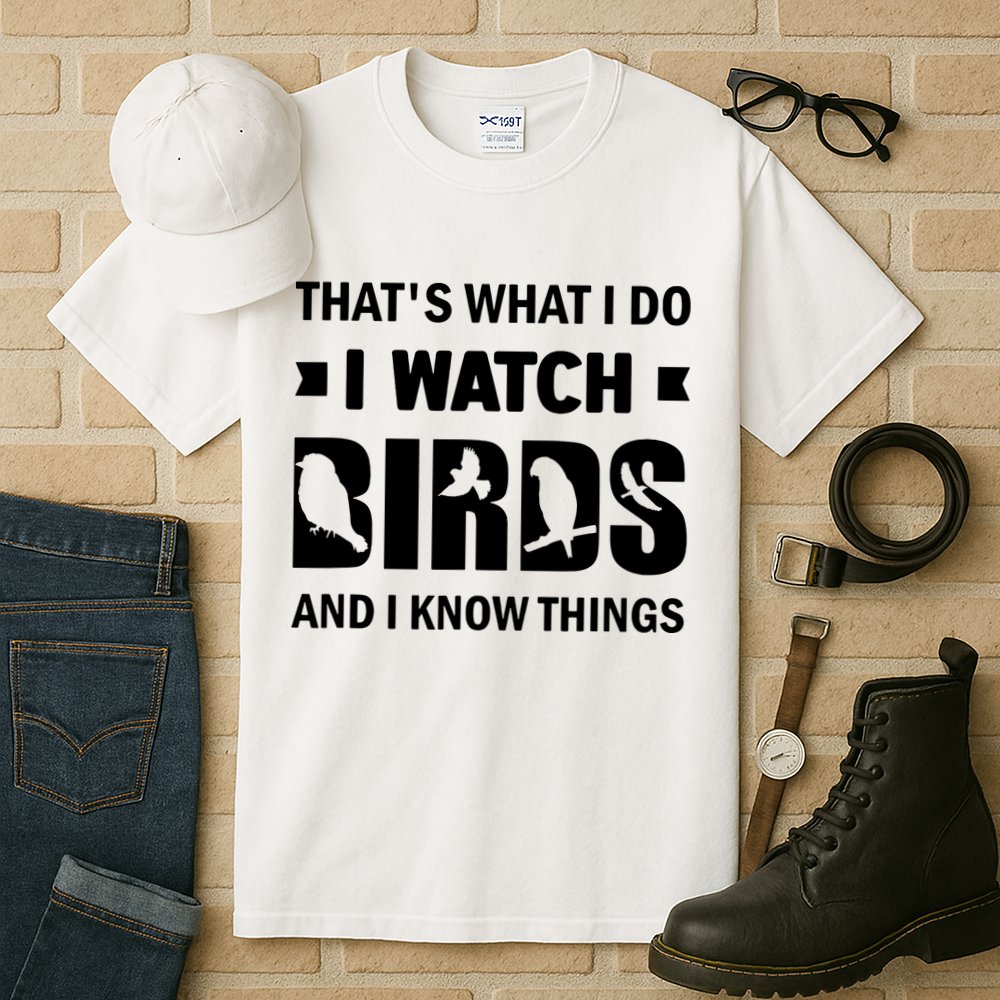 I Watch Birds And I Know Things Pet Bird Tall T-Shirt