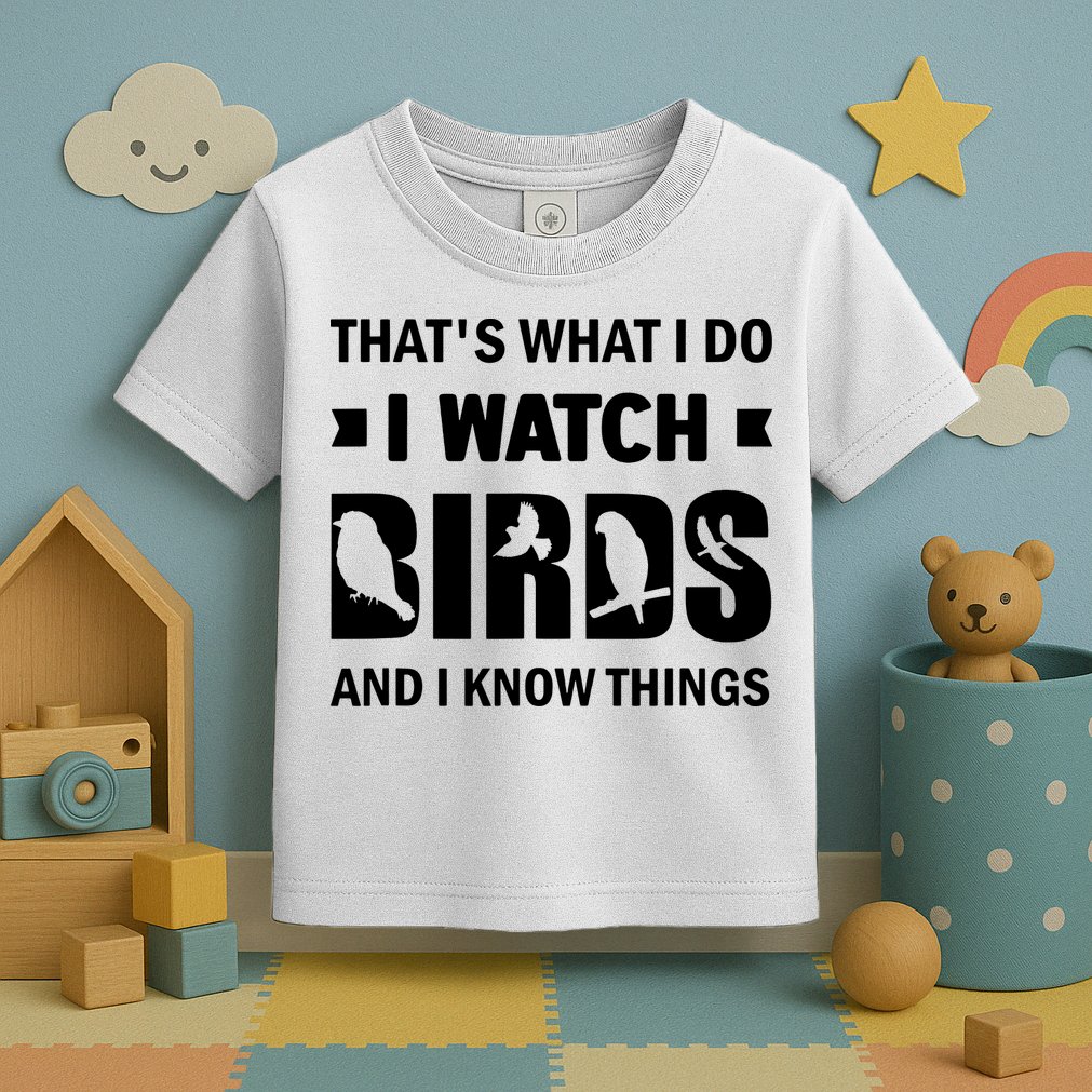 I Watch Birds And I Know Things Pet Bird Toddler T-Shirt