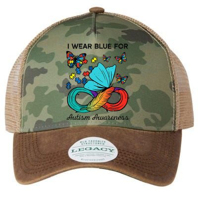 I Wear Blue For Autism Awareness Acceptance Legacy Tie Dye Trucker Hat