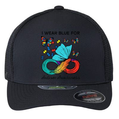 I Wear Blue For Autism Awareness Acceptance Flexfit Unipanel Trucker Cap