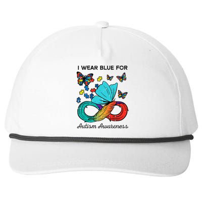 I Wear Blue For Autism Awareness Acceptance Snapback Five-Panel Rope Hat