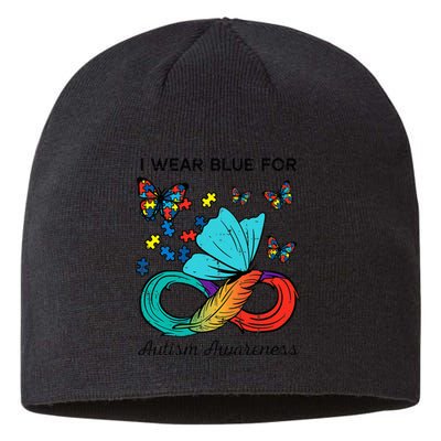 I Wear Blue For Autism Awareness Acceptance Sustainable Beanie