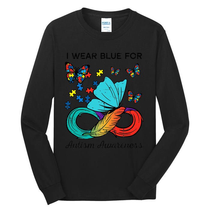 I Wear Blue For Autism Awareness Acceptance Tall Long Sleeve T-Shirt