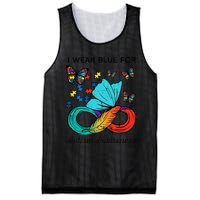 I Wear Blue For Autism Awareness Acceptance Mesh Reversible Basketball Jersey Tank