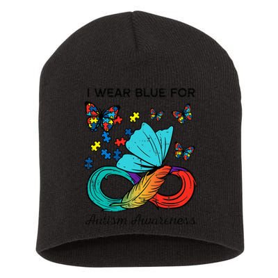 I Wear Blue For Autism Awareness Acceptance Short Acrylic Beanie