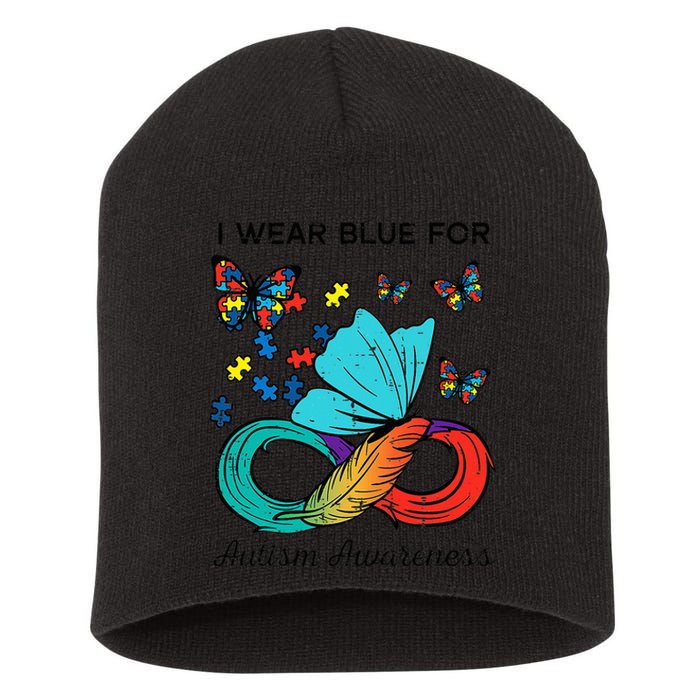 I Wear Blue For Autism Awareness Acceptance Short Acrylic Beanie